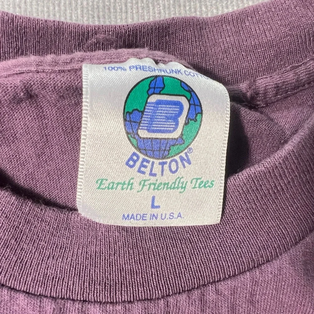 Vintage Belton Show Me The‎ Money Graphic T-Shirt Purple Mens Large Made in USA